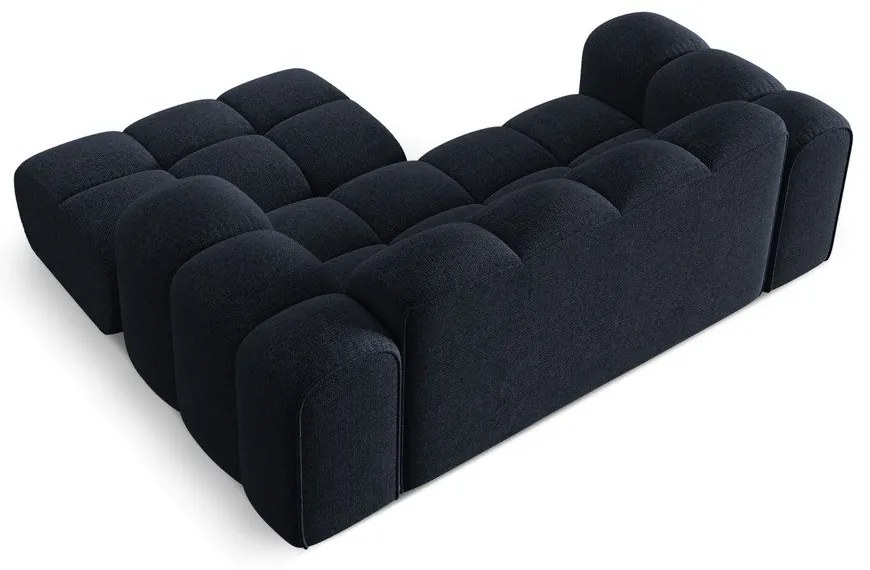 Тъмносин шенилов ъглов диван (десен ъгъл) Treno – Cosmopolitan Design