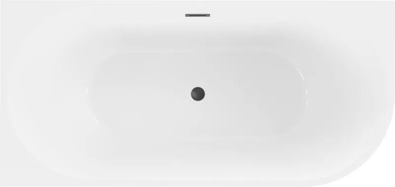 Mexen Mia свободностояща ъглова вана лява 150 x 75 см, бяла, с черен преливник