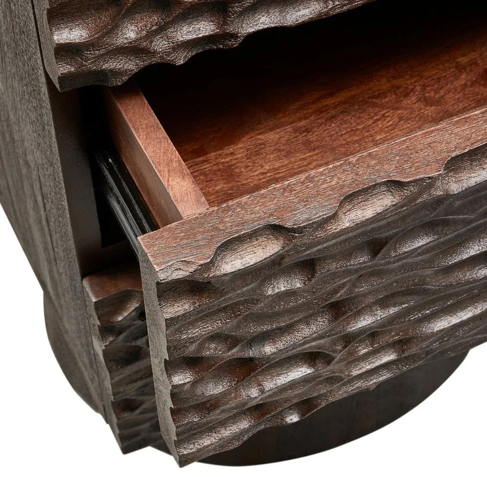 Тъмнокафяво нощно шкафче от масивно манго Crumble – WOOOD