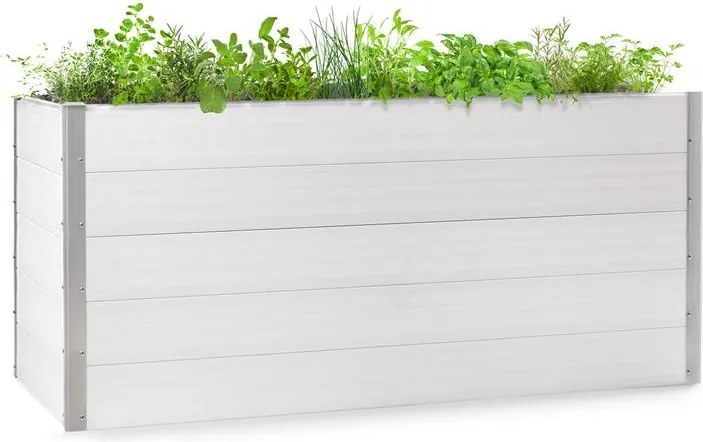 Blumfeldt Nova Grow, градинска леха, 195 x 91 x 100 см, WPC, дървен дизайн, бял