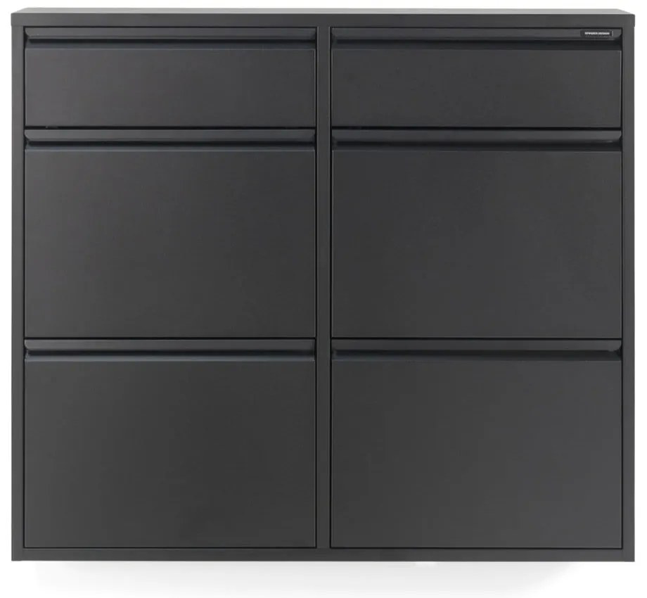 Черна метална накланяща се стойка за обувки 98x86x15 cm Billy – Spinder Design