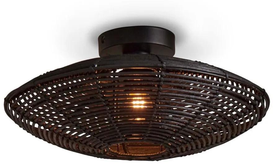 Черна лампа за таван с абажур от ратан ø 40 cm Tanami - Good&amp;Mojo