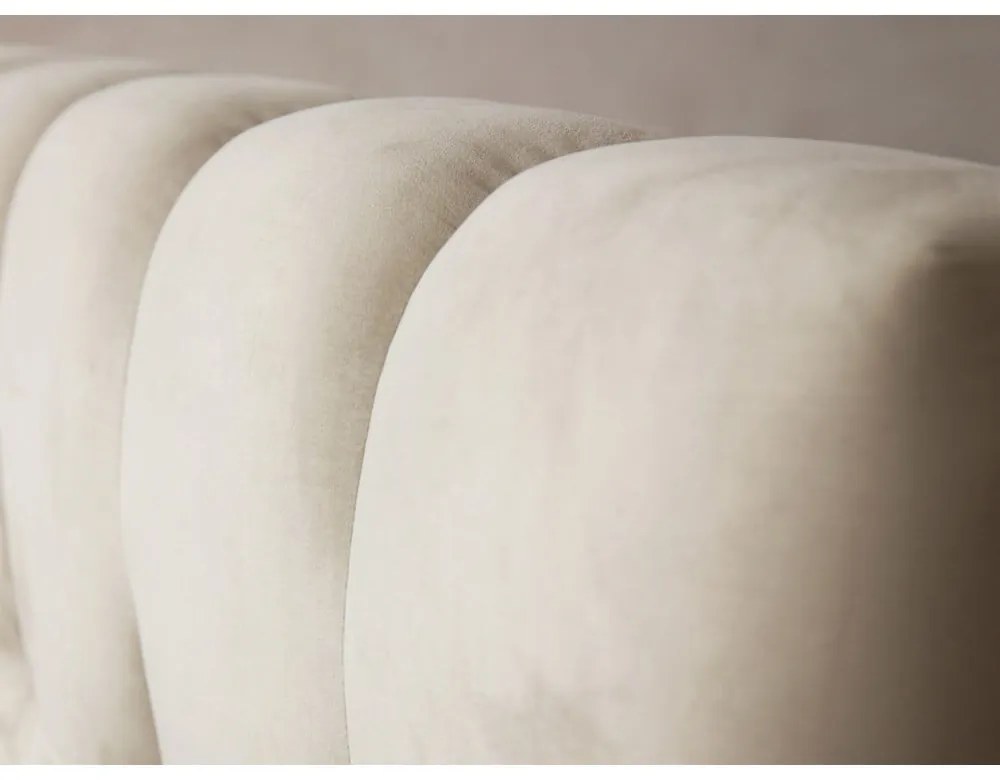 Бежово тапицирано двойно легло с място за съхранение и решетка 180x200 cm Bali - Cosmopolitan Design