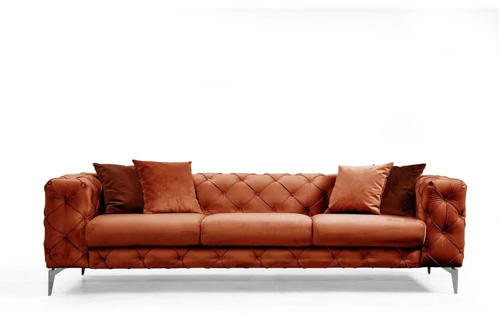 Оранжев кадифен диван 237 см Como – Artie