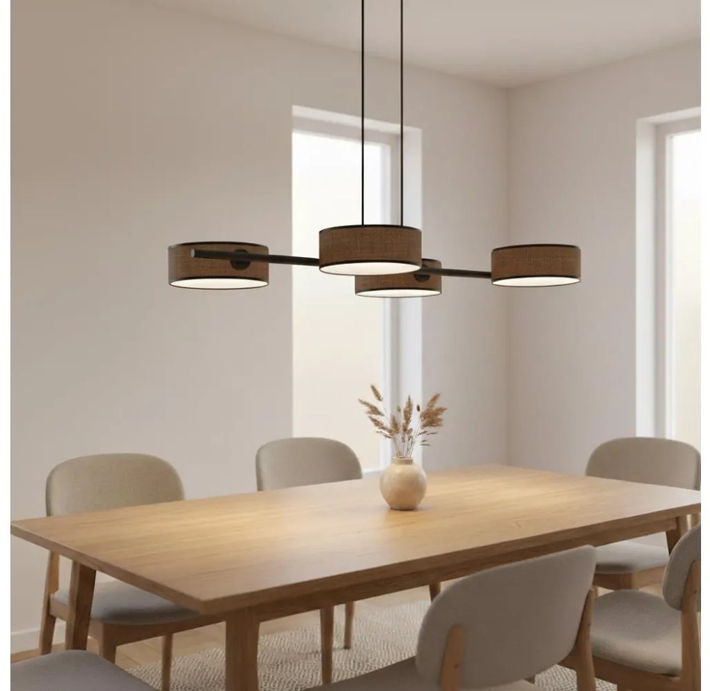 Полилей на кабел DRUMZ 4xE14/10W/230V, кафяв