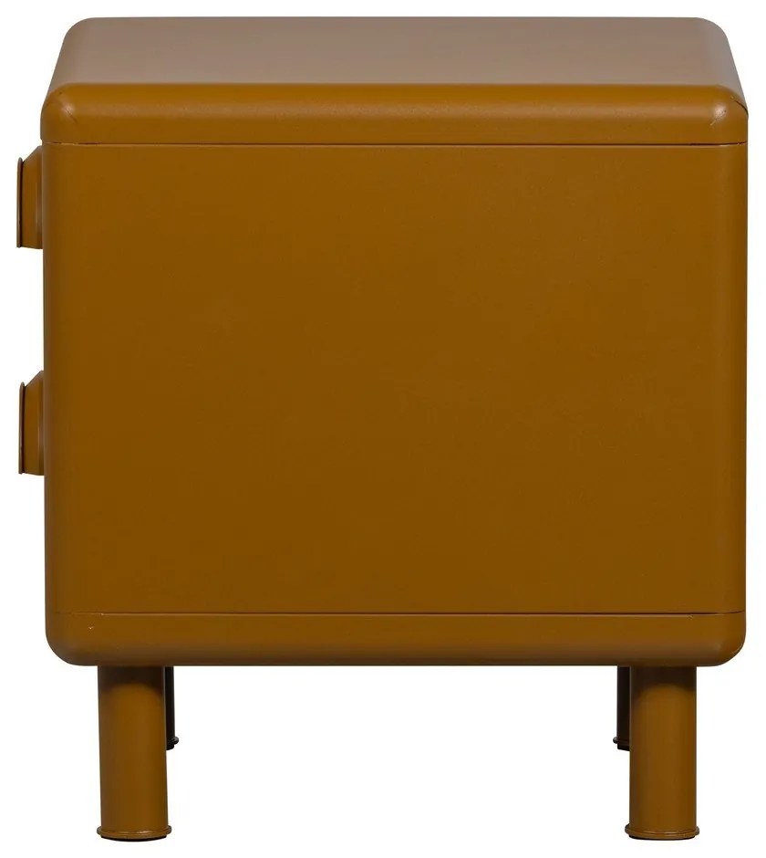 Метално нощно шкафче в цвят жълта охра Rune – WOOOD