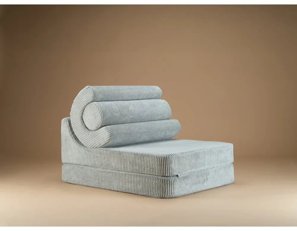 Детски стол от рипсено кадифе в цвят мента Flipster – Wigiwama