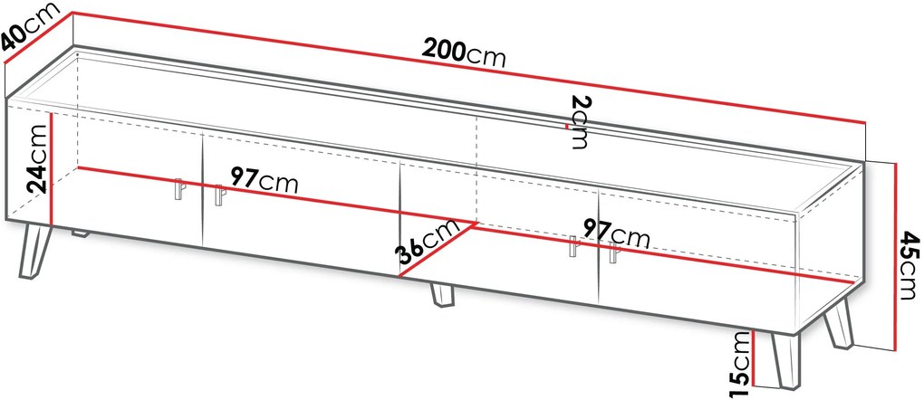 ТВ шкаф Vurkizo 200 4D