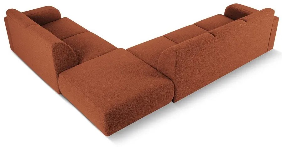 Кафяв ъглов диван от плат букле (десен ъгъл) Molino - Micadoni Home