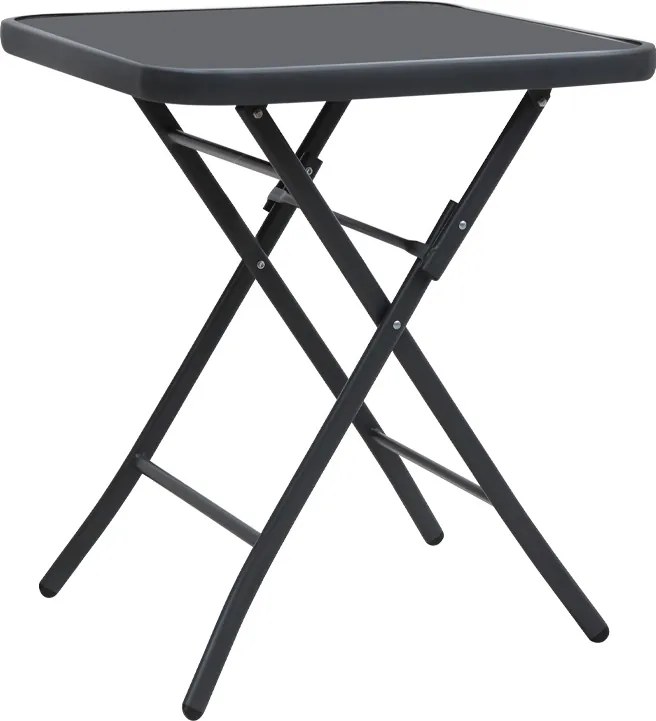 Маса Lorento TopMebel от метал и закалено стъкло в антрацит и черен цвят 60x60x70cm.