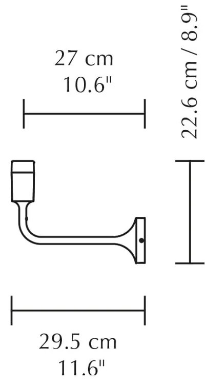 Метална стенна лампа без абажури в месингов цвят Santé – UMAGE