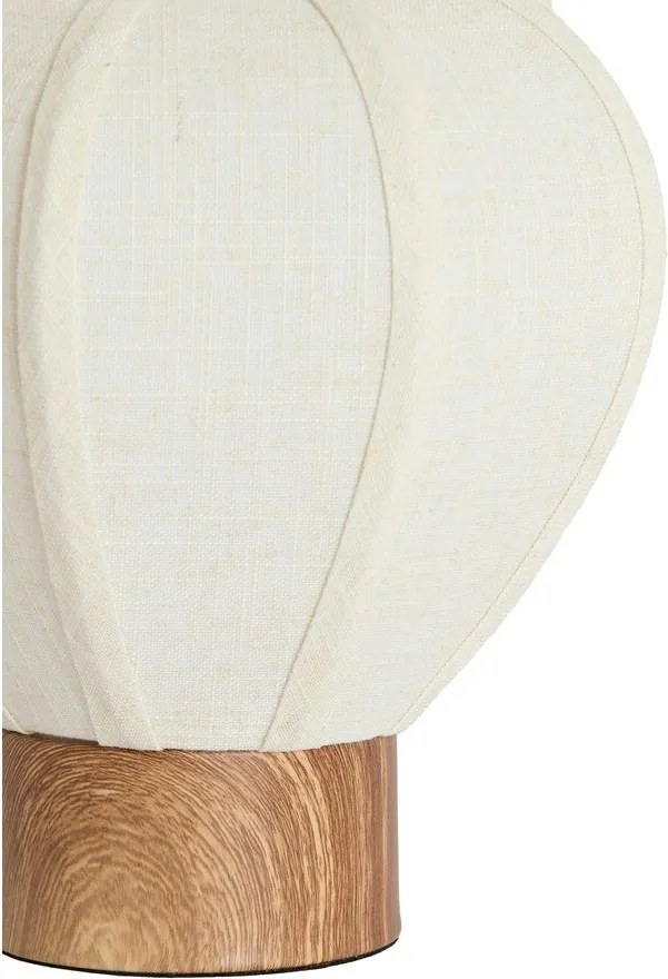 Кремава метална настолна лампа с текстилен абажур (височина 23,5 cm) Kyzo – Light & Living