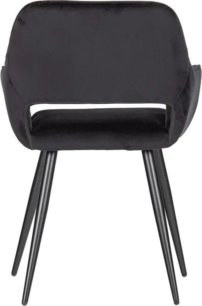 Черни тапицирани трапезни столове в комплект с подлакътници 2 бр. Jelle – WOOOD