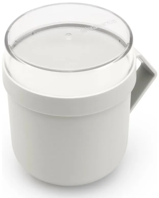 Чаша за супа с капак Brabantia Make&Take 1006295, 600+180 мл, Винтов капак, Без BPA, Сив