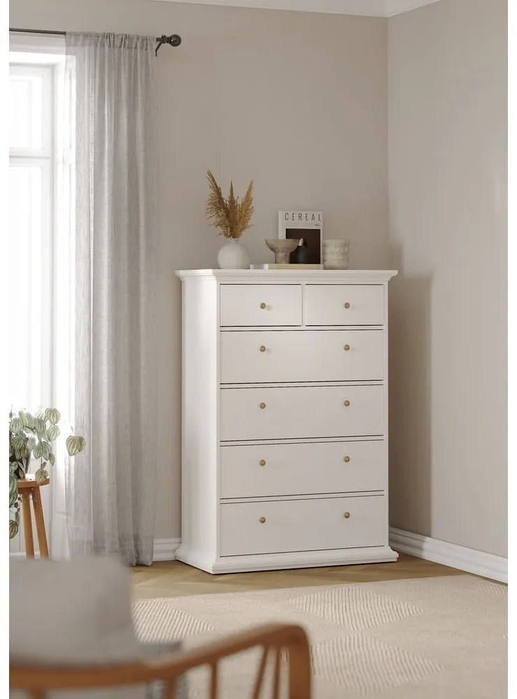 Бял висок скрин 96x140 cm Paris – Tvilum