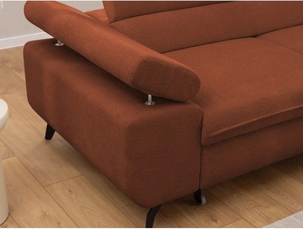 Теракотен шенилов ъглов диван (десен ъгъл L форма) Marbeya – Ropez