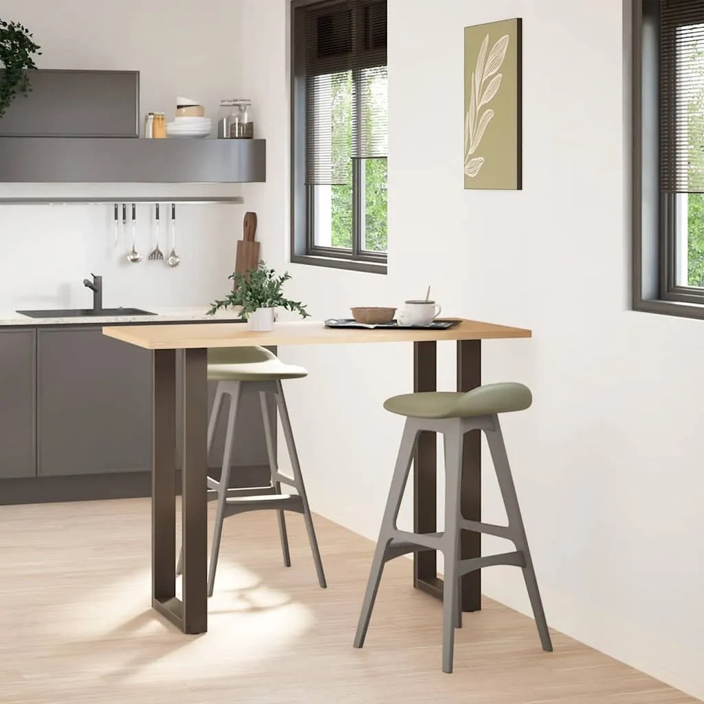 4013235 vidaXL Крака за бар маса, U-образни, 2 бр., естествена стомана, 50 x (100-101) см, стомана