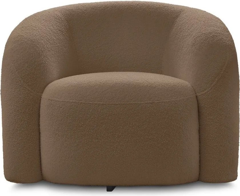 Кафяво въртящо се кресло от прежда с примки от букле Elina – Bobochic Paris