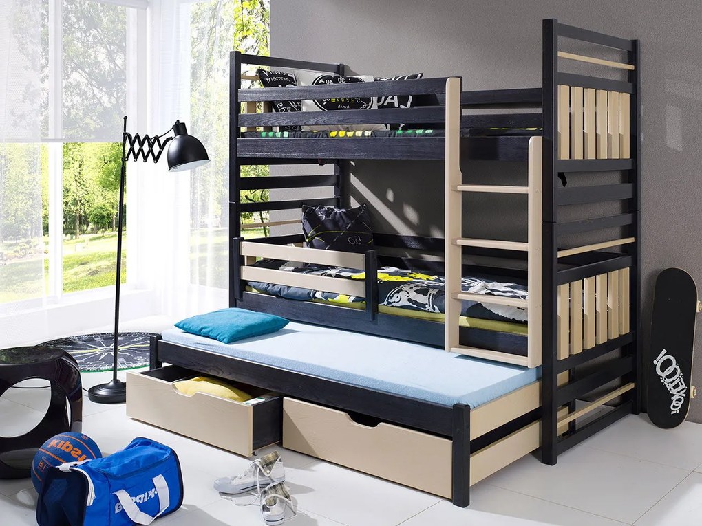 Двуетажно легло Hipolit-Wenge-Cappuccino-Right