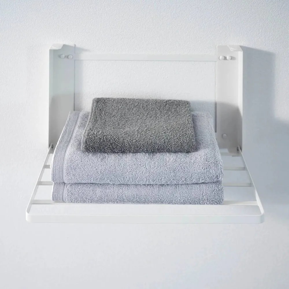 Стенен стоманен рафт за баня в матово бял цвят Tower – YAMAZAKI