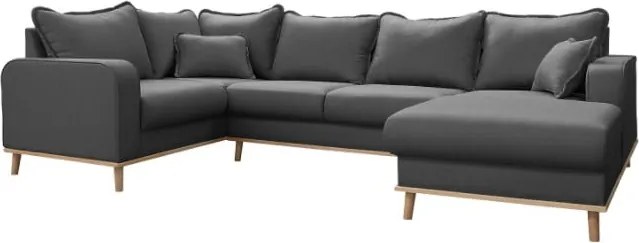 Тъмносив ъглов диван (десен ъгъл) Beata - Ropez