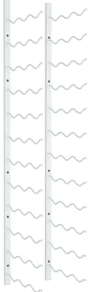 340887 vidaXL Стойка за вино за 36 бутилки, стенен монтаж, бяла, желязо