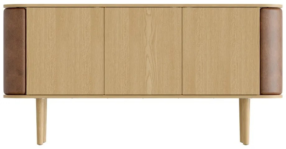 Нисък скрин с дъбов декор в светлокафяво-натурален цвят 150x75 cm Treasures - UMAGE