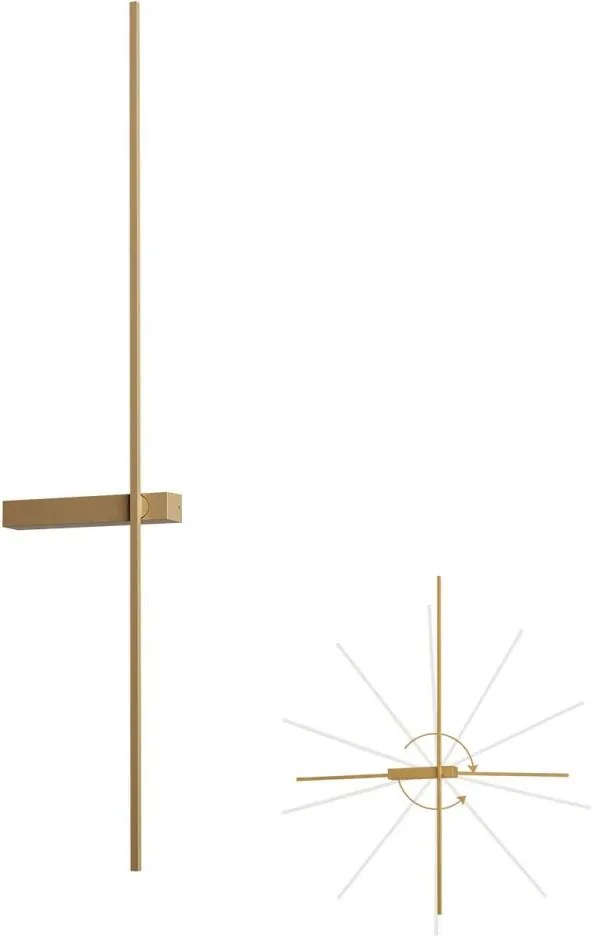 Redo 01-4674 - LED настенно осветително тяло TANGENT LED/9W/230V CRI 90 златно