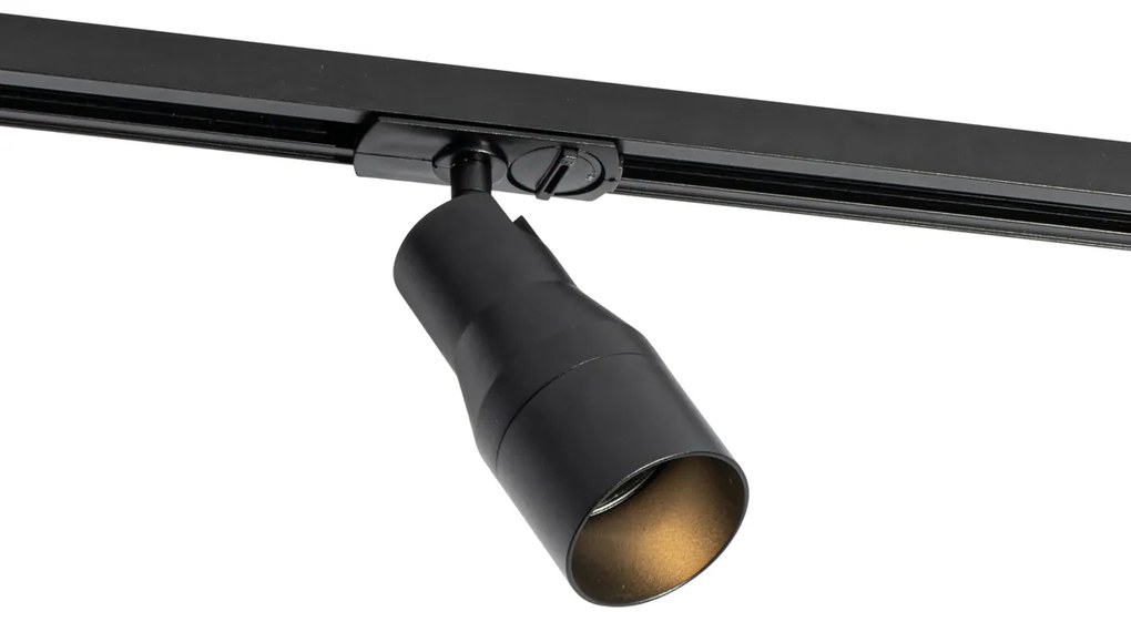 Модерна релсова осветителна система с 5 прожектора черна 1-фазна - Iconic Kohua