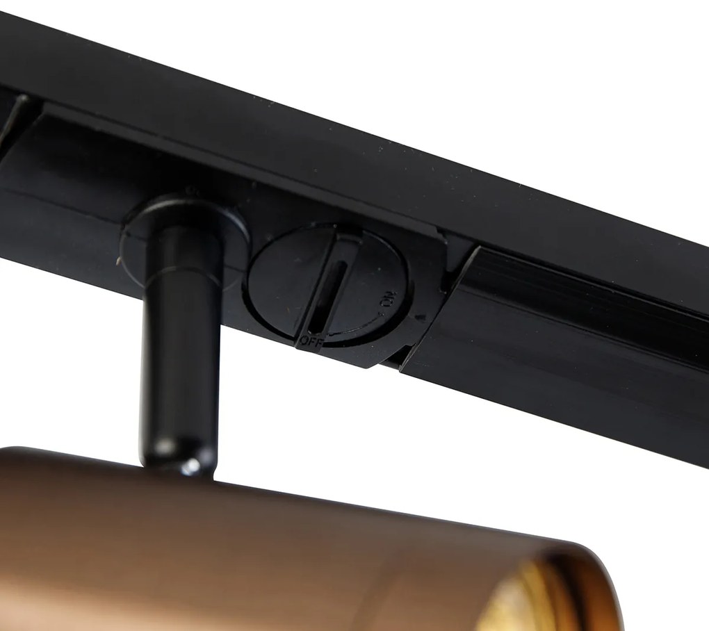 Модерна 1-фазова релсова система с 4 прожектора тъмно бронз - Jeana