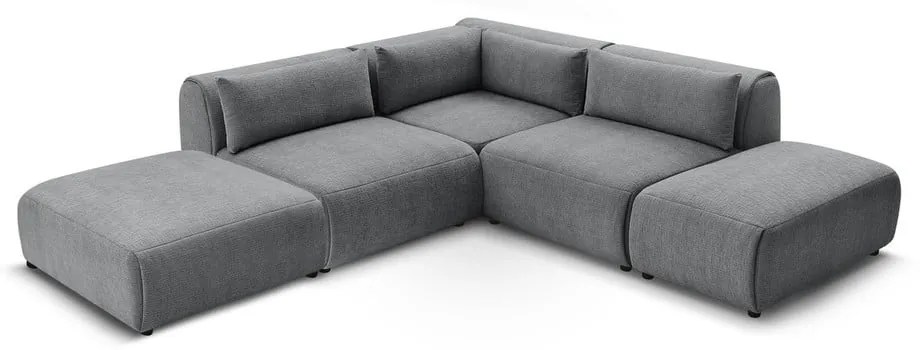Сив ъглов диван (променлив) Jeanne - Bobochic Paris