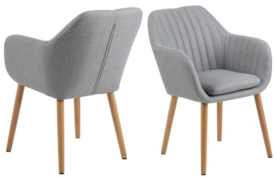 Светлосив трапезен стол Emilia - Actona