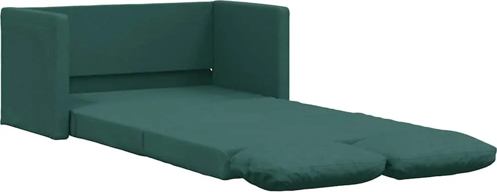 353968 vidaXL Подов разтегателен диван 2-в-1 тъмнозелен 112x174x55 см текстил