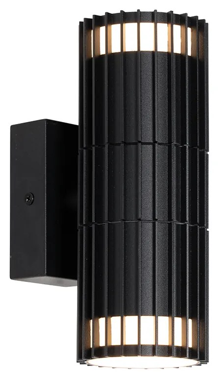 Дизайнерска външна стенна лампа черна 2-светлина IP44 - Boris