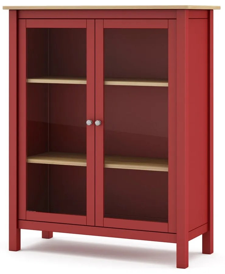 Червен/естествен шкаф от борова дървесина 90x110 cm Misti - Marckeric