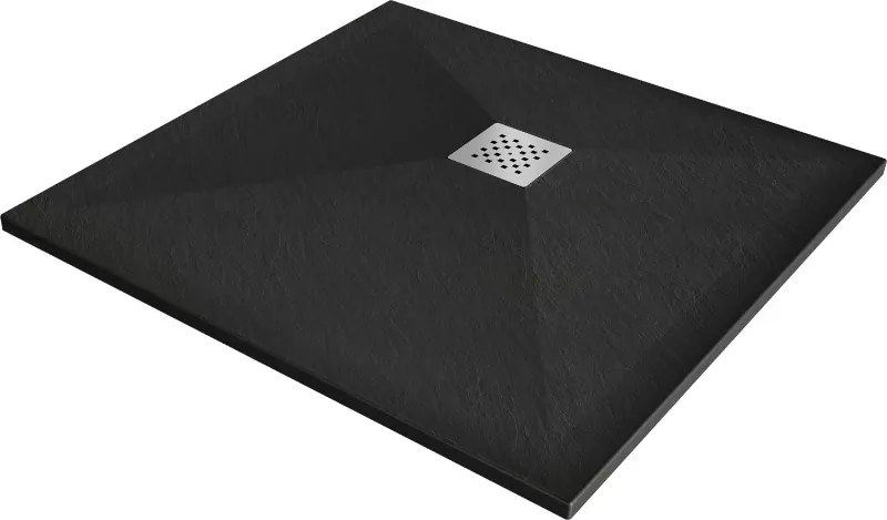Mexen Stone+ квадратен композитен душ 90 x 90 cm, черен - 44709090