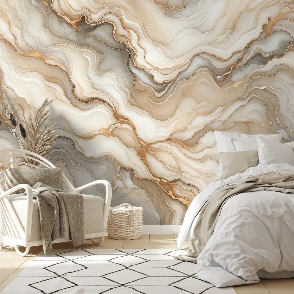 Самозалепващ тапет – Мраморна елегантност в златни тонове