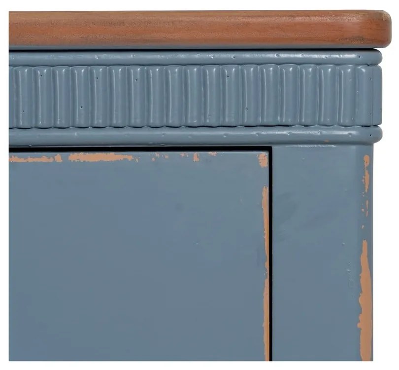 Син нисък скрин от масивна ела 115x90 cm Shabby – Ixia