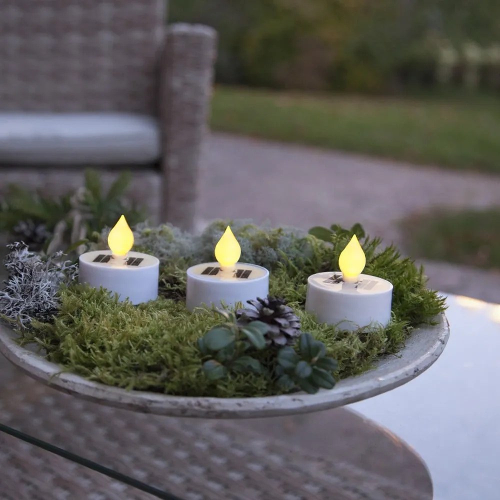 Екстериорни LED свещи в комплект 3 бр. със соларен панел (височина 5,5 cm) Saul – Star Trading