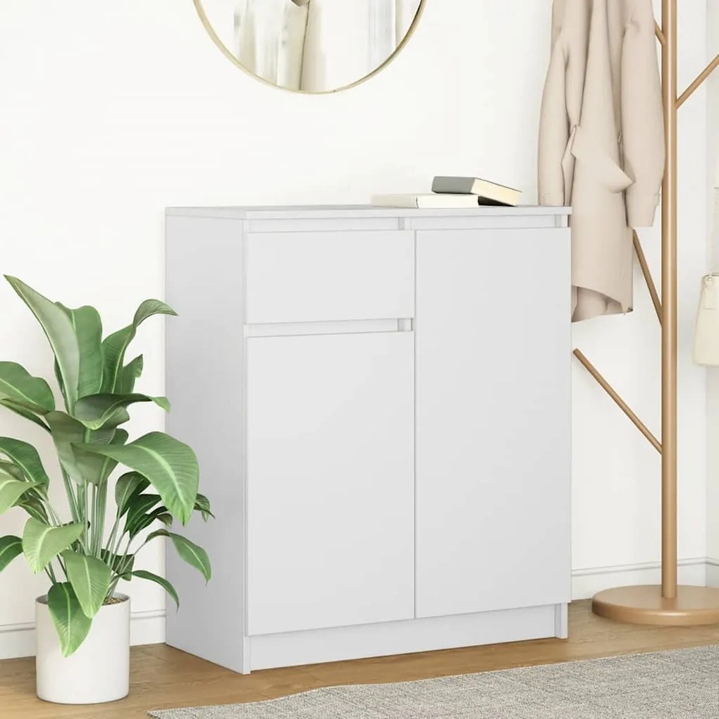 861589 vidaXL Бюфет с чекмеджета, бял, 71x35x84 см, инженерно дърво