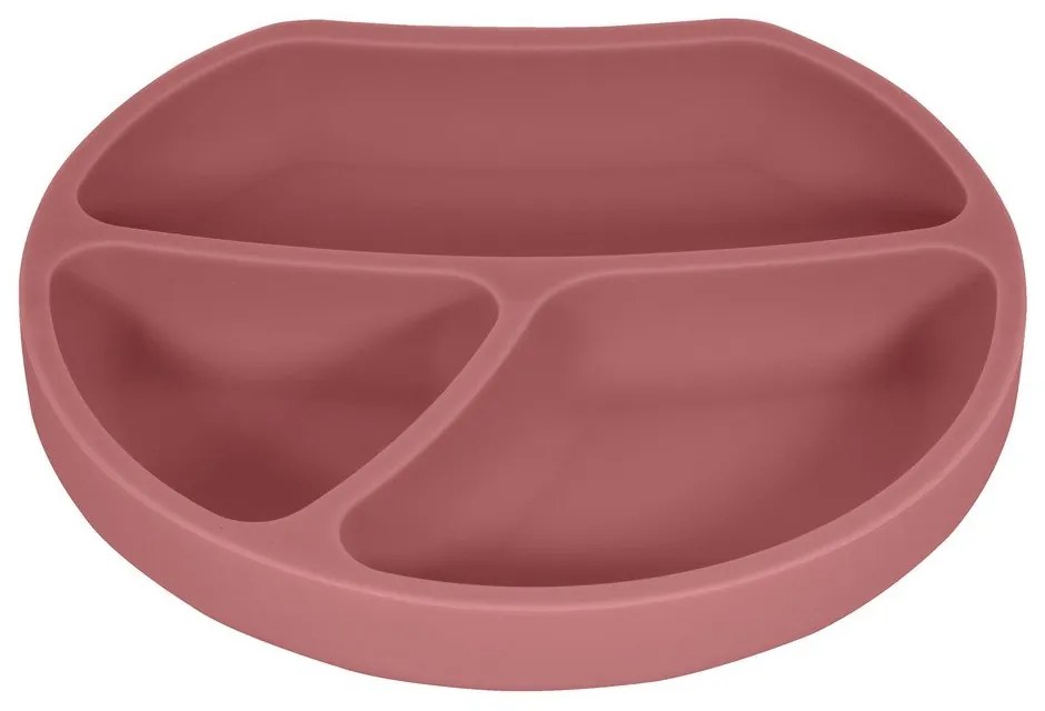 Силиконова детска чиния в тухлен цвят 19x20,5 cm Dusky Pink – Kindsgut