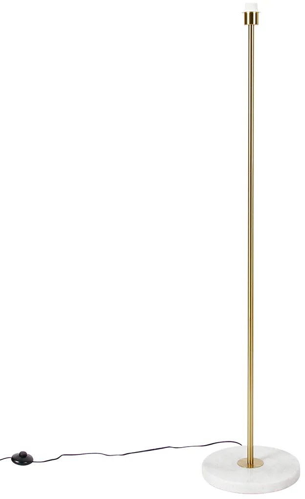 Модерна подова лампа месинг с мраморна основа - Kaso