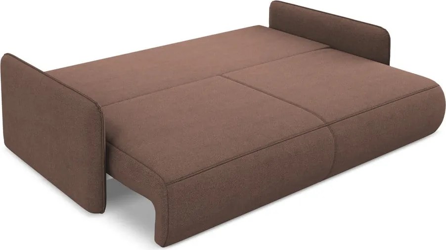 Розов разтегателен диван с място за съхранение 216 cm Nanea – Makamii