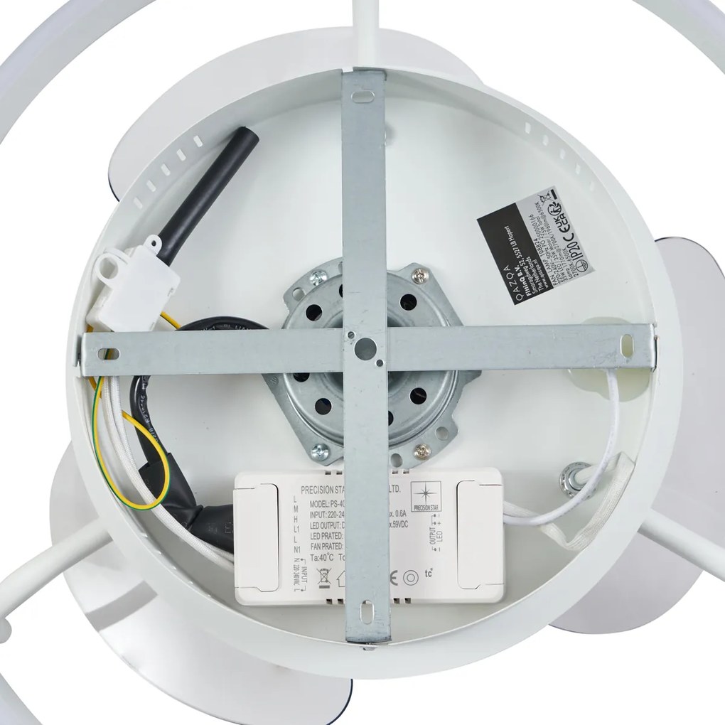 Вентилатор за таван бял 50 см вкл. LED димируем с дистанционно управление - Maddy