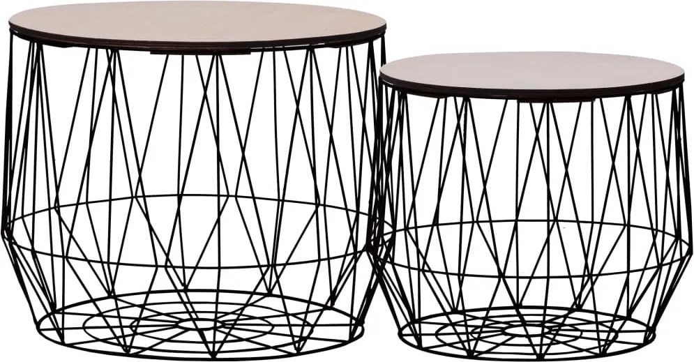 287663 vidaXL Маси за кафе, 2 бр, черни