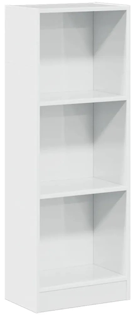 858303 vidaXL Библиотека, бял гланц, 40x24x109 см, инженерно дърво