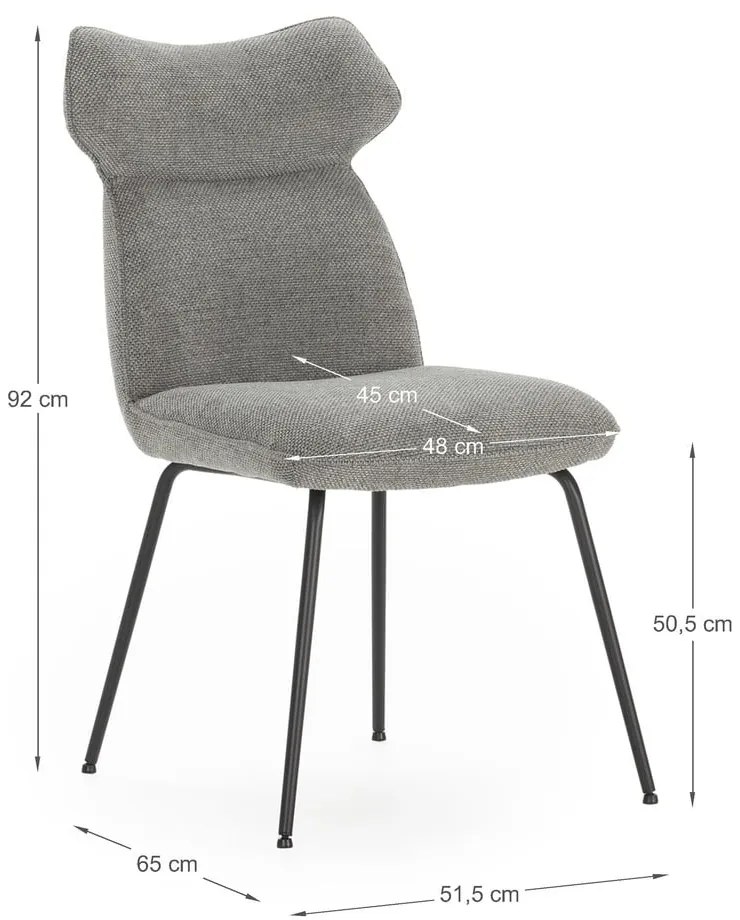 Сиви трапезни столове в комплект 2 бр. Dara – Marckeric