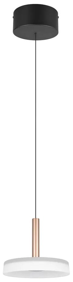 Черно-бяло и златисто LED затъмняващо се висящо осветително тяло със стъклен абажур ø 22 cm Celeste – Trio