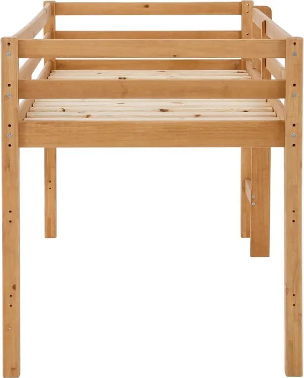 Детско повдигнато легло от масивен бор в естествен цвят 90x200 cm Alpi – Støraa