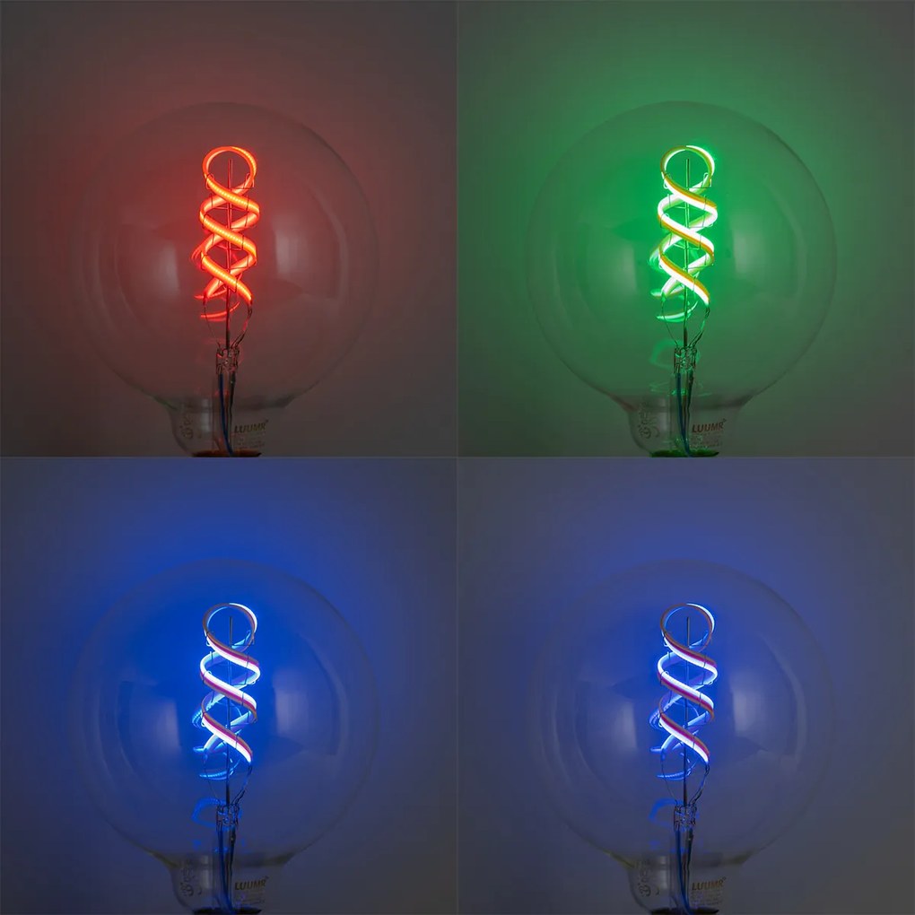 Интелигентни димируеми LED крушки E27 G125 RGBW 4W 250lm 2700K